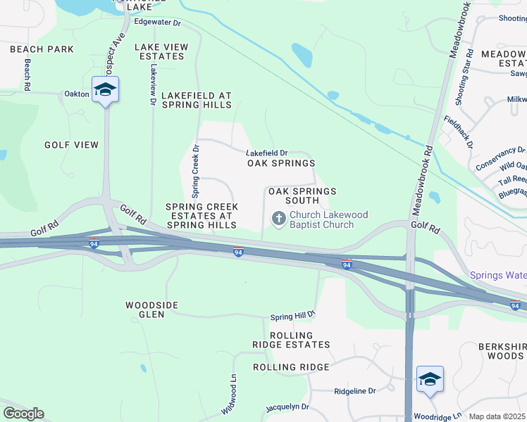 map of restaurants, bars, coffee shops, grocery stores, and more near Riverland Drive in Pewaukee