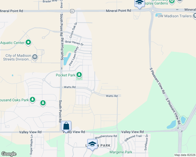 map of restaurants, bars, coffee shops, grocery stores, and more near 519 Stone Arbor Trail in Verona