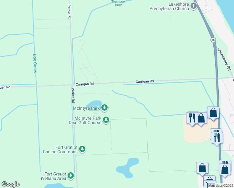 map of restaurants, bars, coffee shops, grocery stores, and more near 3345 Carrigan Road in St. Clair County
