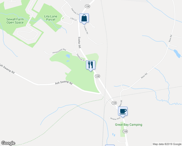map of restaurants, bars, coffee shops, grocery stores, and more near 200 Exeter Road in Newmarket