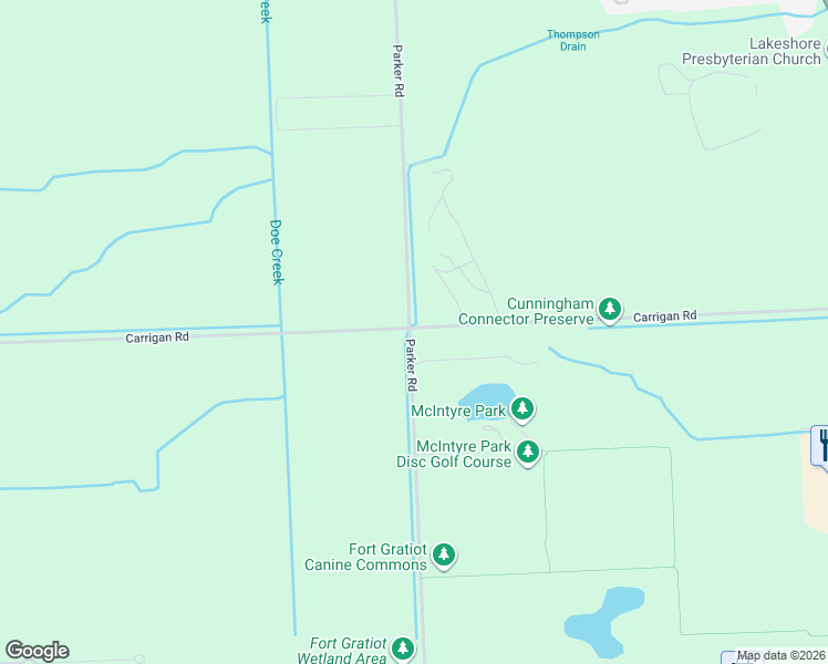 map of restaurants, bars, coffee shops, grocery stores, and more near 5001 Parker Road in Fort Gratiot Township