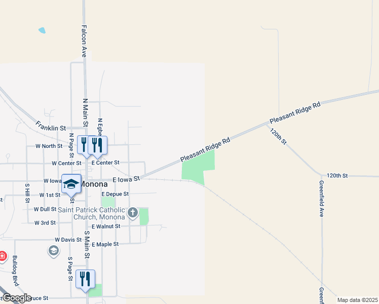 map of restaurants, bars, coffee shops, grocery stores, and more near 529 East Iowa Street in Monona
