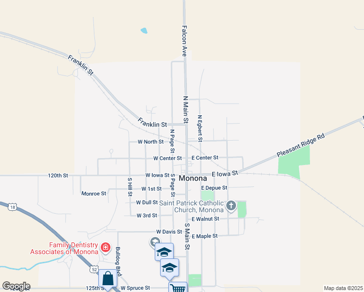 map of restaurants, bars, coffee shops, grocery stores, and more near 118 West Center Street in Monona