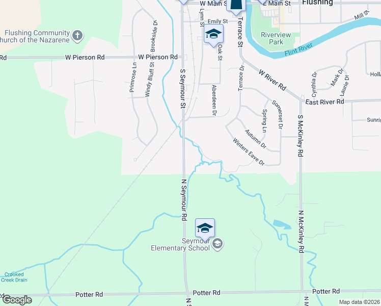 map of restaurants, bars, coffee shops, grocery stores, and more near 609 South Seymour Street in Flushing