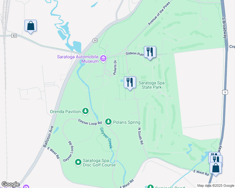 map of restaurants, bars, coffee shops, grocery stores, and more near in Saratoga Springs