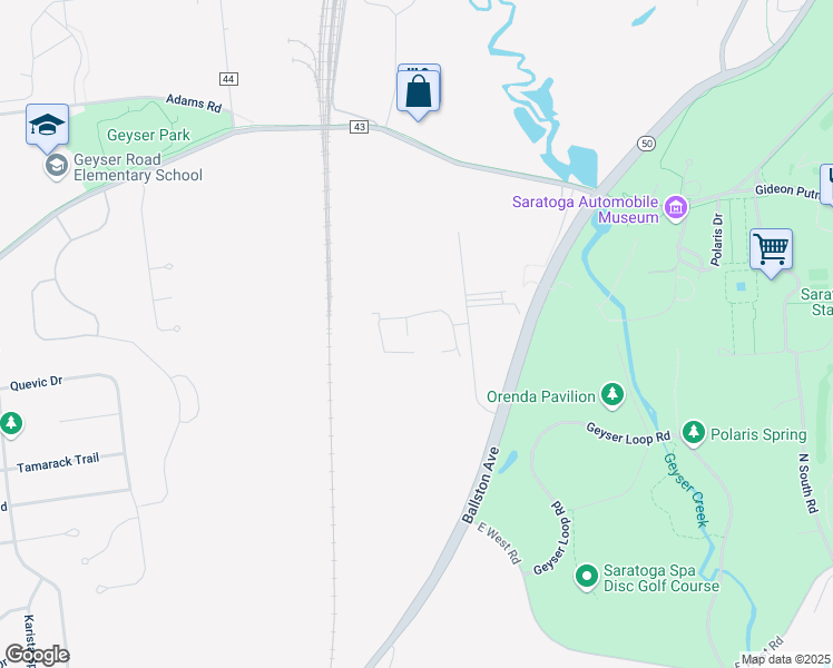 map of restaurants, bars, coffee shops, grocery stores, and more near 34 Winners Circle in Saratoga Springs