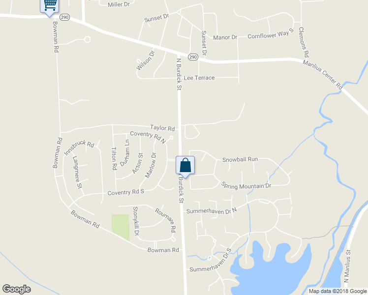 map of restaurants, bars, coffee shops, grocery stores, and more near 5829 Mountain Laurel Drive in East Syracuse