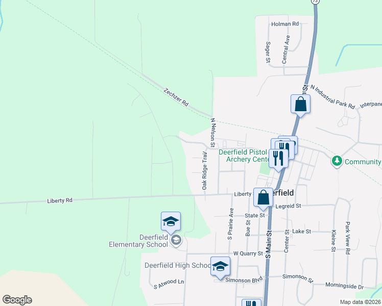 map of restaurants, bars, coffee shops, grocery stores, and more near 269 West Nelson Street in Deerfield