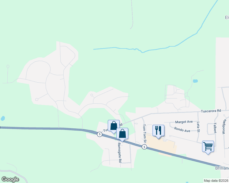 map of restaurants, bars, coffee shops, grocery stores, and more near 1940 North Ridge Drive in Sullivan