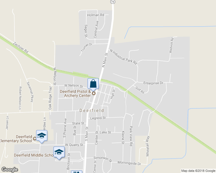 map of restaurants, bars, coffee shops, grocery stores, and more near 112 Washington Street in Deerfield