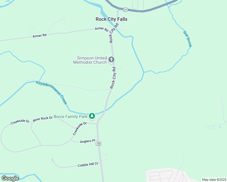 map of restaurants, bars, coffee shops, grocery stores, and more near 1072 Rock City Road in Rock City Falls