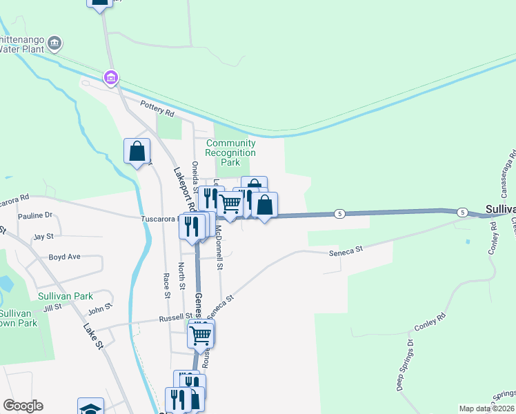 map of restaurants, bars, coffee shops, grocery stores, and more near 809 Genesee Turnpike in Chittenango