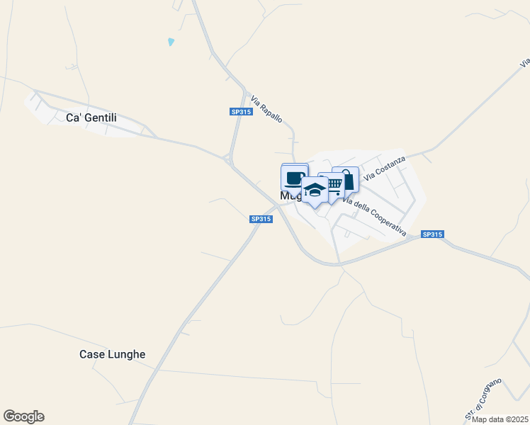 map of restaurants, bars, coffee shops, grocery stores, and more near 1 Via Gualtiero Ficola in Mugnano