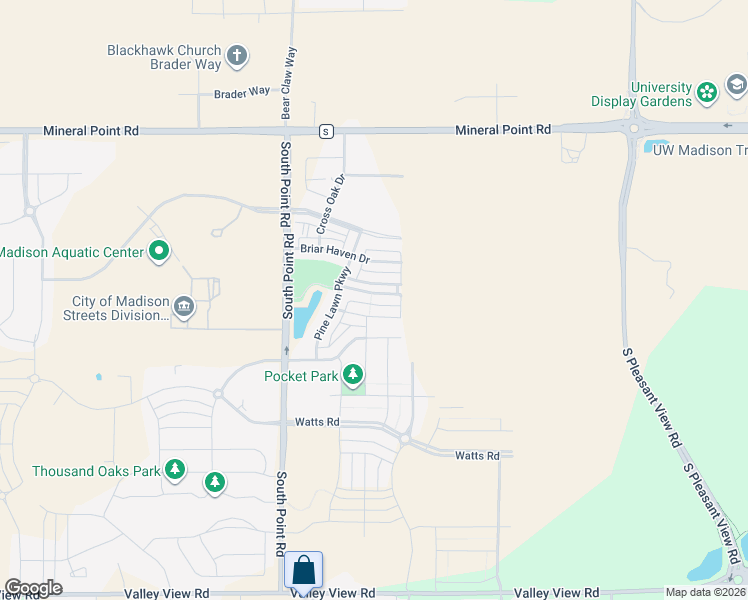 map of restaurants, bars, coffee shops, grocery stores, and more near 9326 Vista Meadow Drive in Verona