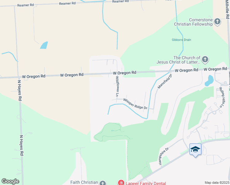 map of restaurants, bars, coffee shops, grocery stores, and more near 339 Wildflower Lane in Lapeer