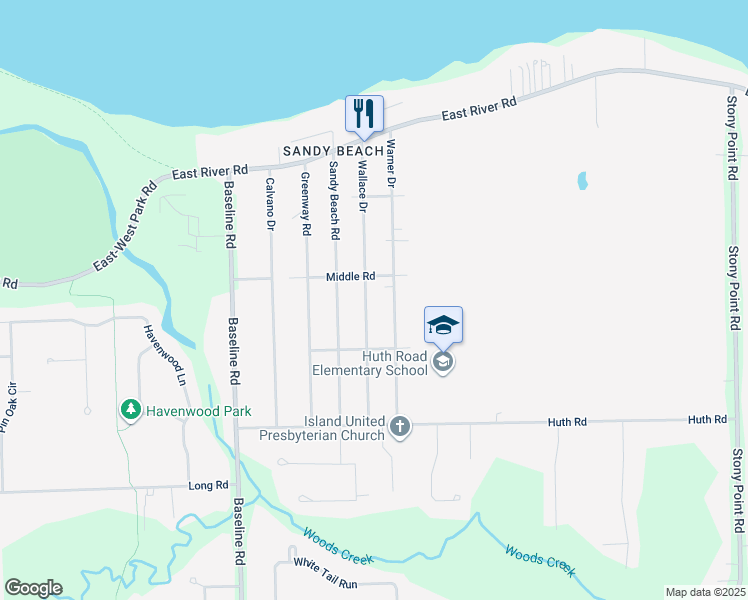 map of restaurants, bars, coffee shops, grocery stores, and more near 3392 Warner Drive in Grand Island