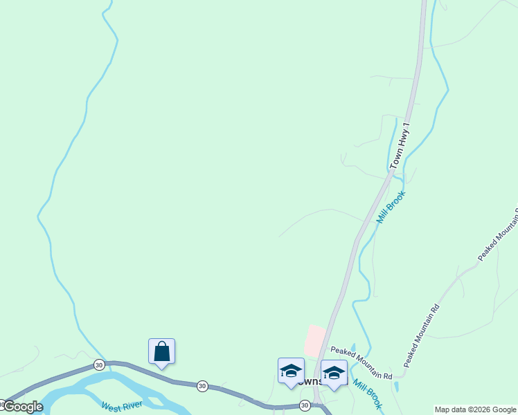 map of restaurants, bars, coffee shops, grocery stores, and more near 275 Ober Hill Road in Townshend