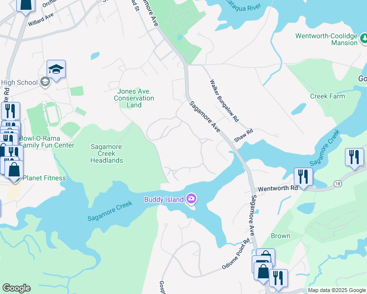 map of restaurants, bars, coffee shops, grocery stores, and more near 53 Tidewatch Condominium in Portsmouth
