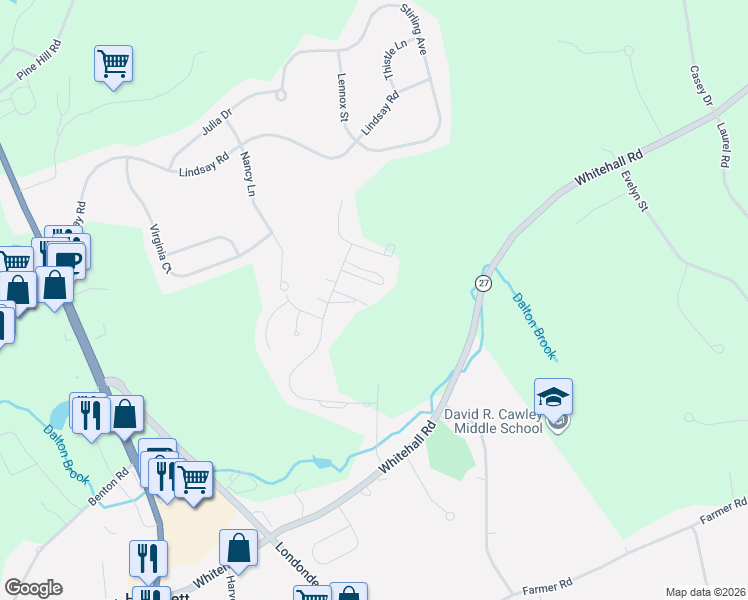 map of restaurants, bars, coffee shops, grocery stores, and more near 10 Thorn Hill Road in Hooksett