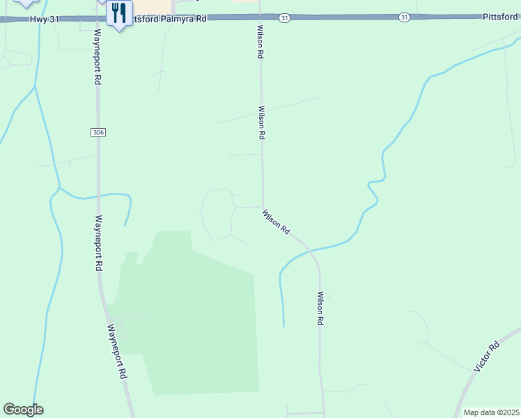 map of restaurants, bars, coffee shops, grocery stores, and more near 1321 Wilson Road in Macedon