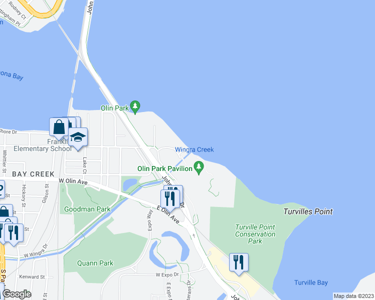 map of restaurants, bars, coffee shops, grocery stores, and more near 302 East Lakeside Street in Madison