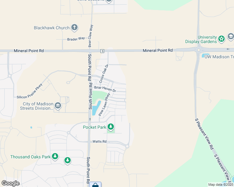 map of restaurants, bars, coffee shops, grocery stores, and more near 9325 Briar Haven Drive in Verona