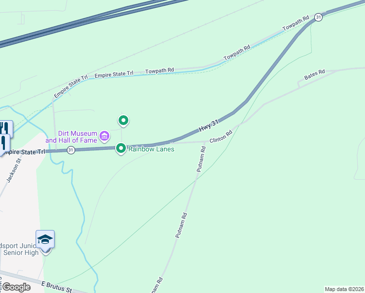 map of restaurants, bars, coffee shops, grocery stores, and more near 3045-3063 Clinton Road in Weedsport