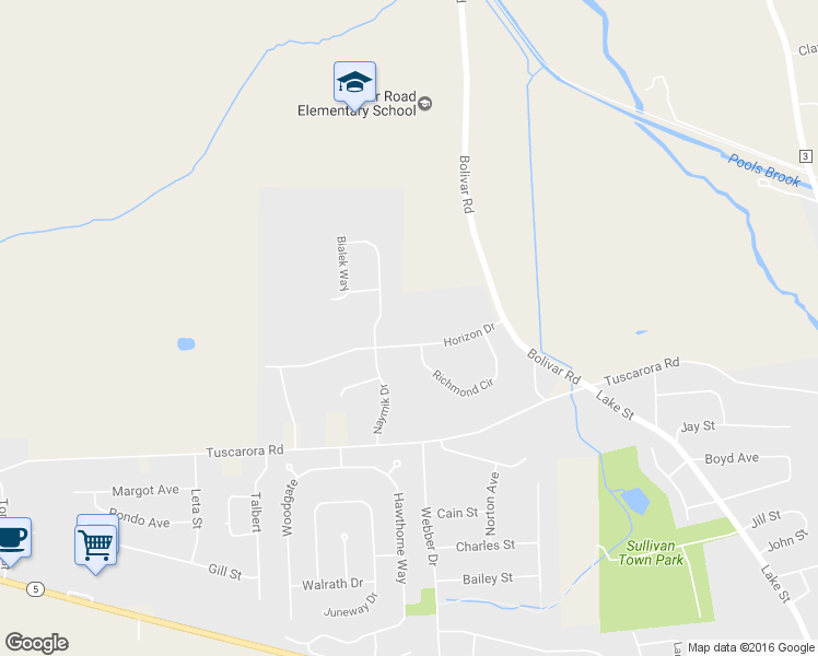 map of restaurants, bars, coffee shops, grocery stores, and more near 117 Horizon Drive in Chittenango