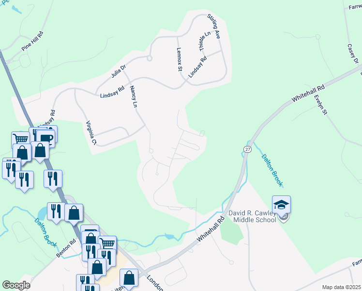 map of restaurants, bars, coffee shops, grocery stores, and more near 52 Mulberry Lane in Hooksett