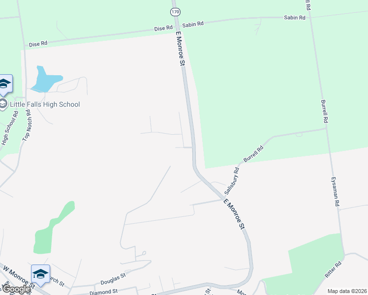 map of restaurants, bars, coffee shops, grocery stores, and more near 1 Overlook Drive in Little Falls