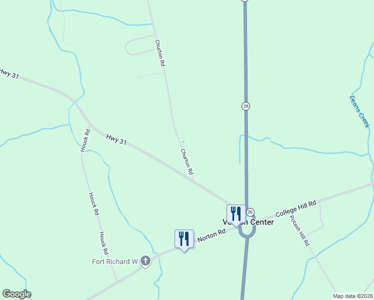 map of restaurants, bars, coffee shops, grocery stores, and more near 4012 Churton Road in Vernon Center