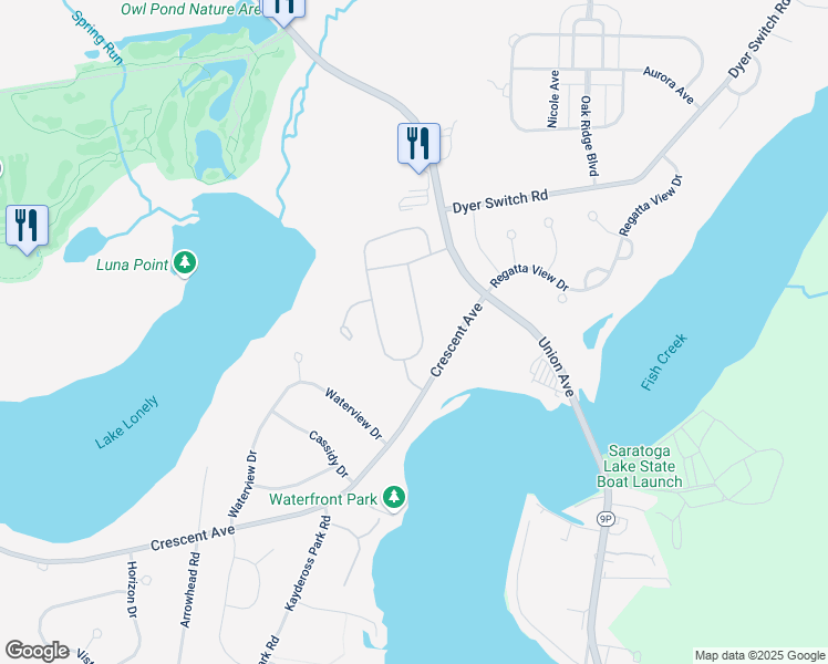 map of restaurants, bars, coffee shops, grocery stores, and more near 26 Sarazen Street in Saratoga Springs