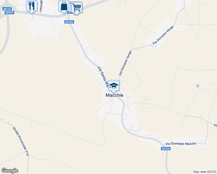 map of restaurants, bars, coffee shops, grocery stores, and more near 88 Via S. Maria in Perugia