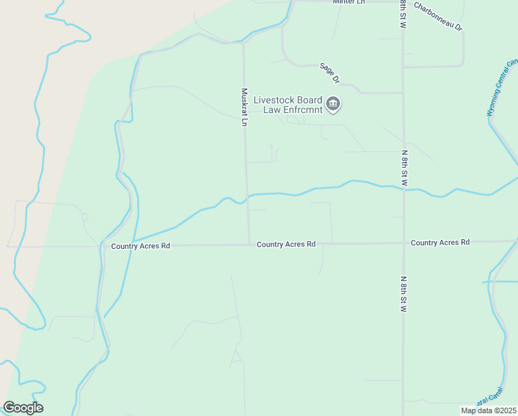 map of restaurants, bars, coffee shops, grocery stores, and more near 10 Muskrat Lane in Riverton