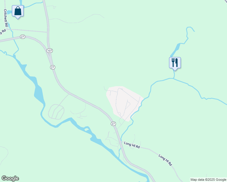 map of restaurants, bars, coffee shops, grocery stores, and more near 6 Pinewood Cove in Raymond
