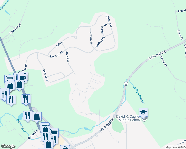 map of restaurants, bars, coffee shops, grocery stores, and more near 52 Mulberry Lane in Hooksett