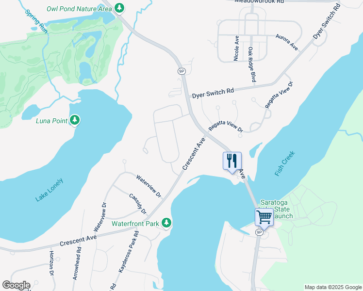 map of restaurants, bars, coffee shops, grocery stores, and more near 26 Sarazen Street in Saratoga Springs