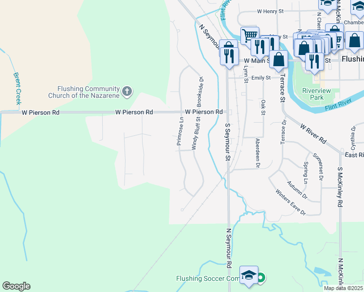 map of restaurants, bars, coffee shops, grocery stores, and more near 333 Primrose Lane in Flushing