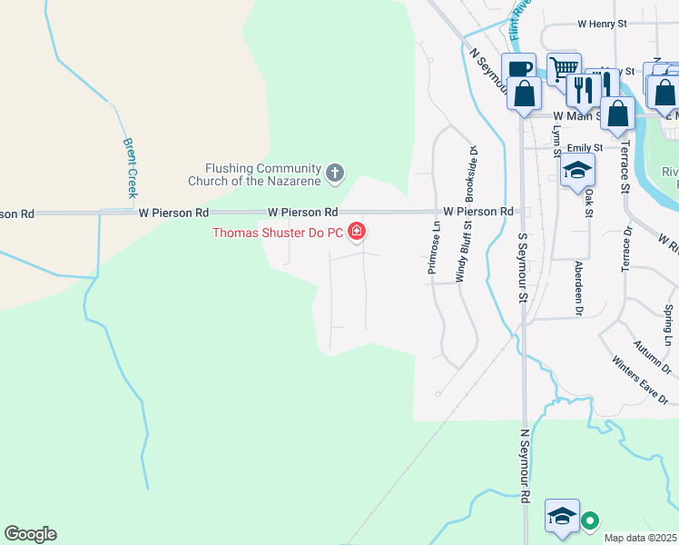 map of restaurants, bars, coffee shops, grocery stores, and more near 3462 Woodridge Dr in Flushing