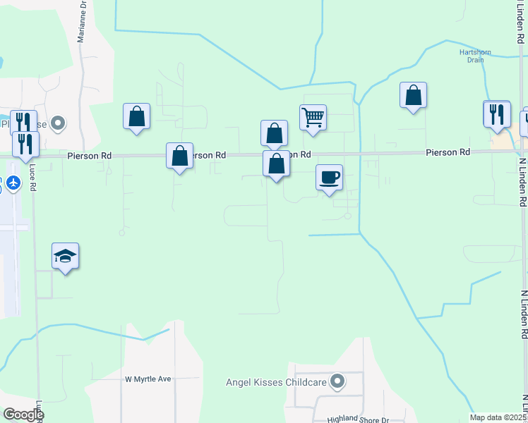 map of restaurants, bars, coffee shops, grocery stores, and more near 5599 Hickory Circle in Flushing