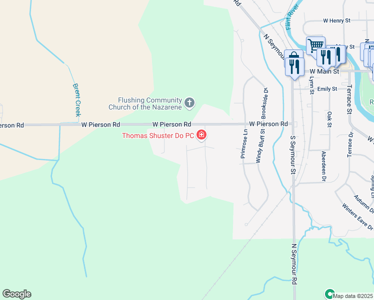 map of restaurants, bars, coffee shops, grocery stores, and more near 3462 Woodridge Drive in Flushing