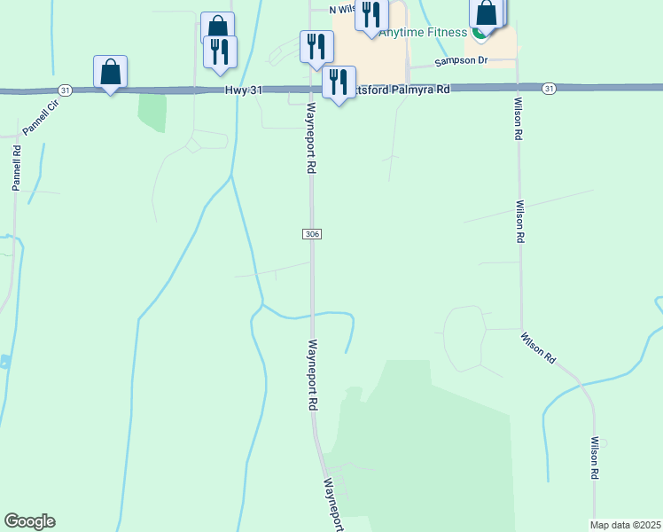 map of restaurants, bars, coffee shops, grocery stores, and more near 1374 Wayneport Road in Macedon