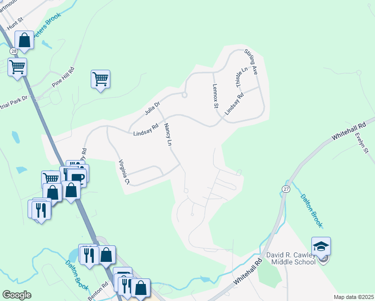 map of restaurants, bars, coffee shops, grocery stores, and more near 10 Nancy Lane in Hooksett