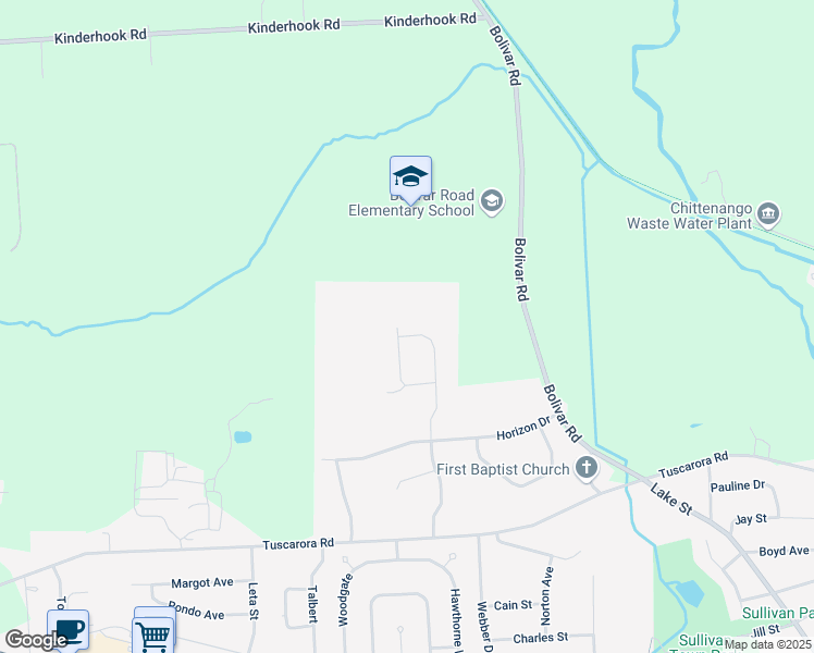 map of restaurants, bars, coffee shops, grocery stores, and more near 407 Kazzies Place in Sullivan
