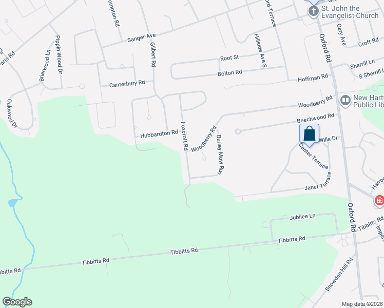 map of restaurants, bars, coffee shops, grocery stores, and more near 69 Woodberry Road in New Hartford