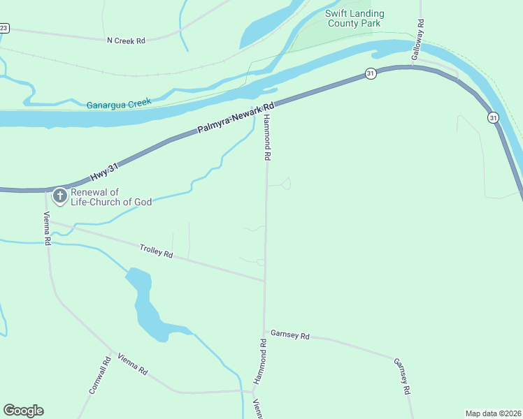 map of restaurants, bars, coffee shops, grocery stores, and more near 1371 Hammond Road in Palmyra
