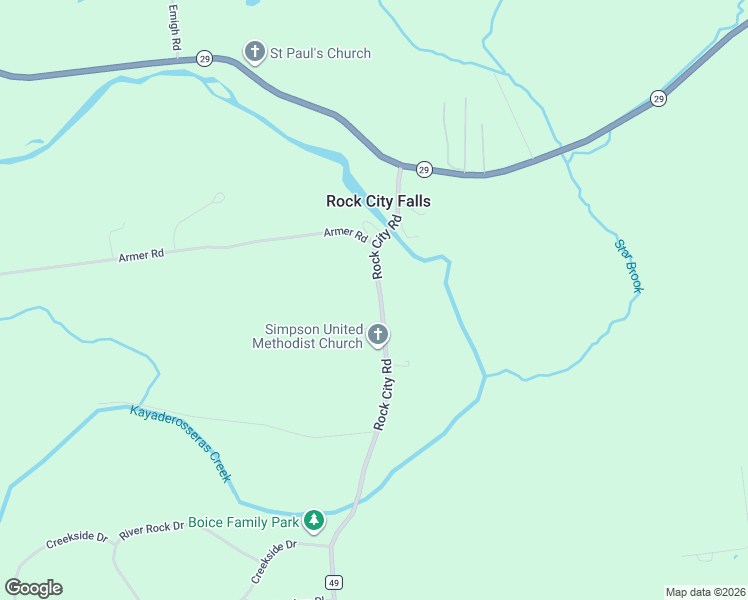 map of restaurants, bars, coffee shops, grocery stores, and more near 1099 Rock City Road in Rock City Falls