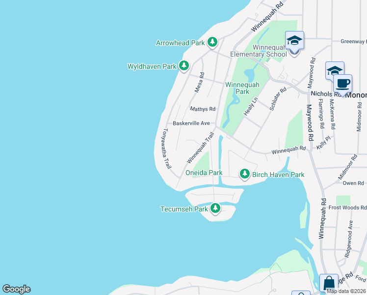 map of restaurants, bars, coffee shops, grocery stores, and more near 1408 Joyce Road in Monona