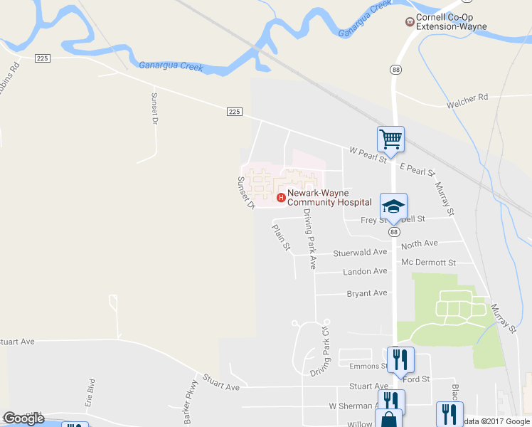 map of restaurants, bars, coffee shops, grocery stores, and more near 75 Sunset Drive in Newark