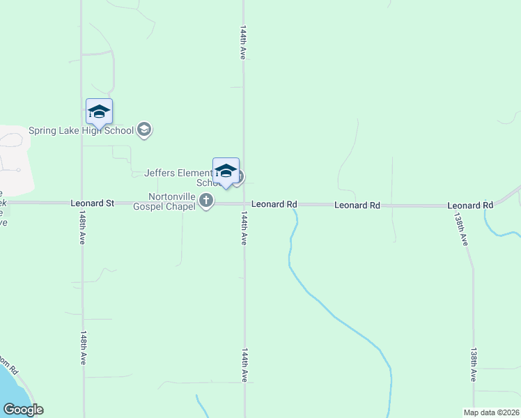 map of restaurants, bars, coffee shops, grocery stores, and more near 14360 Leonard Road in Spring Lake